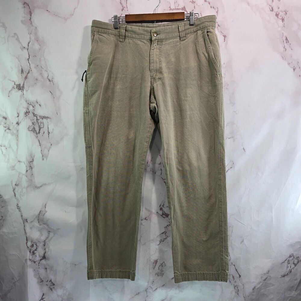 Columbia Pants Mens 38 X 30 Khaki Tan Brown Canvas Straight Chino Cotton